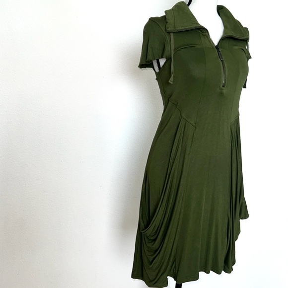 Philosophy by Republic midi Terry funnel/cowl neck oversized pockets‎ dress XS - Picture 2 of 9